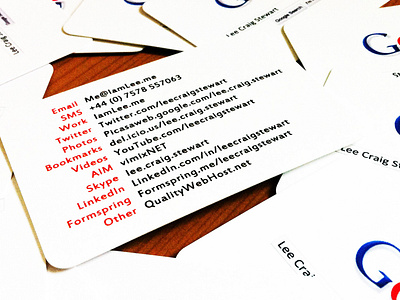 'Google Me' Business Cards (2011) business cards