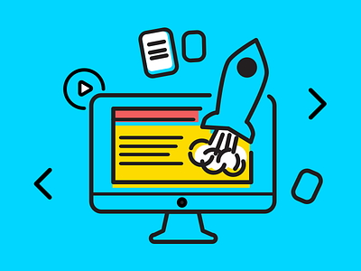 Media Party 2018 Rocket branding conference design illustration media