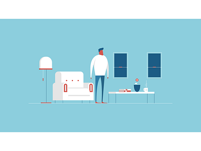 Comfy Living Room character design darren brown design illustration illustrator line living room male nuspine room studio bolland