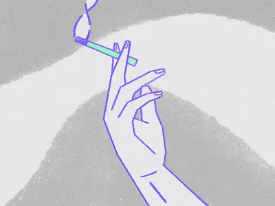 European Life 2d cigarette design illustration smoke texture