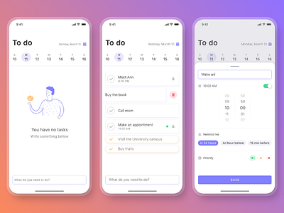 DailyUi #042 ToDo List app challenge chek dailui dailyui 043 design illustration ios todo todolist ui ui ux