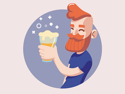 Have a beer character concept design flat illustration vector