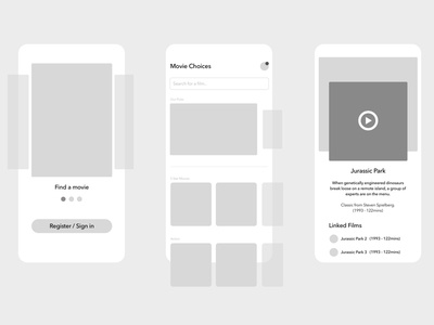 Exploration: Find a Movie app app concept clean design findamovie grid layout movie movie app product simple site ui ux web web design website wireframe