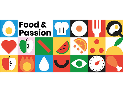 Food & Passion Branding branding food icons illustrated kitchen logo