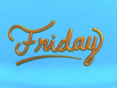 Friday Lettering. 3d c4d cinema4d dailyrender davegamez friday lettering type vray