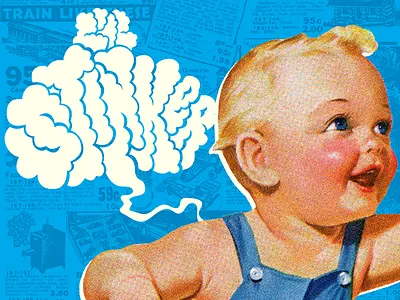 L’il Stinker baby collage typography vector