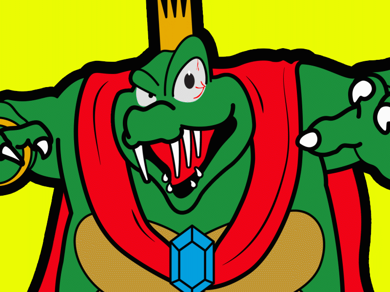 King K Rool from Donkey Kong flat design nintendo smash bros vector