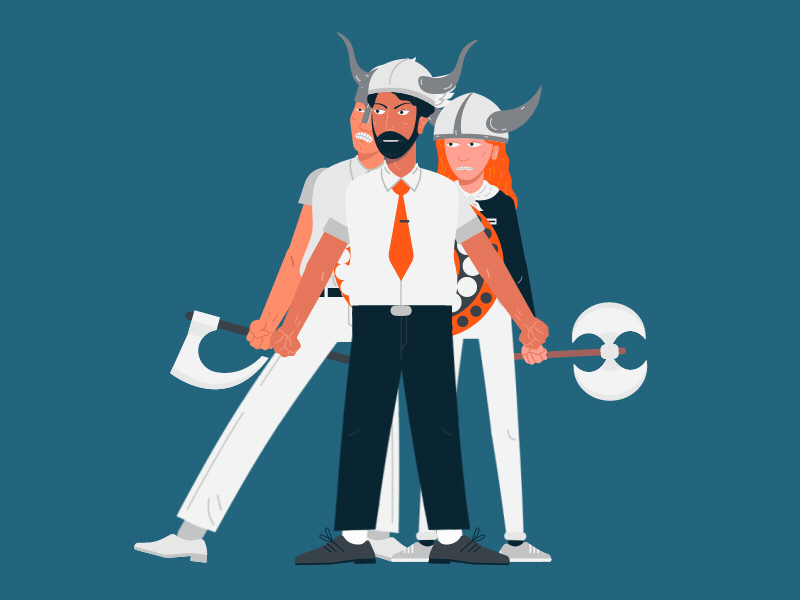 Barbarians ae animation character design flat motion motiondesign