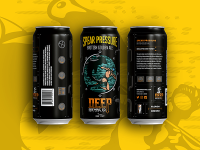 Spear Pressure beer beer branding beer can beer design can can design diver illistration ocean porthole sea vector