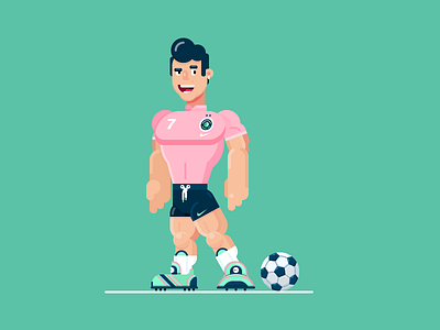 Soccer player ⚽️ anatomy athletic ball balloon cartoon character cr7 flat flat design football gigantic illustration light nike shadow soccer sport sportwear swoosh vector