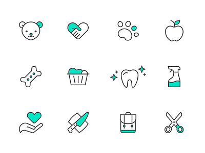 Brand Icon set care.com icon design icon set iconography illustration