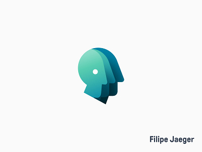 Filipe Jaeger 3d brand branding design face head illustration logo minimal transformation vector