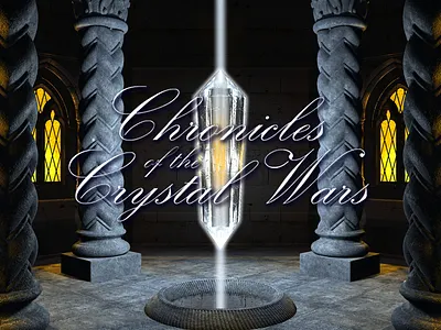 Chronicles of the Crystal War: Title Cover 3d digital 3d fantasy game illustration medieval rpg title screen videogame