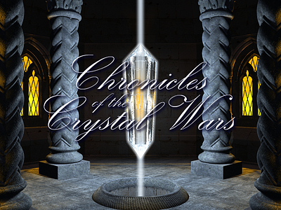 Chronicles of the Crystal War: Title Cover 3d digital 3d fantasy game illustration medieval rpg title screen videogame