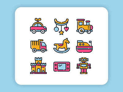 Kids Toys baby children filled line icon iconset kids play toy ui ux