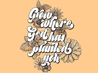 Grow... branding identity illustration lettering texture typography vector