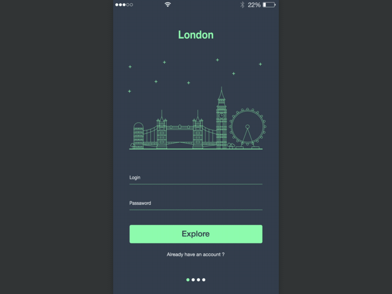 Login screen travel ae illustration login mobile motion ui ux