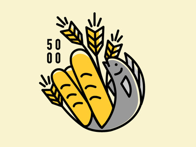 5000 - Feed the Hungry 5000 badge bread church fish homeless illustration logo ministry vector wheat