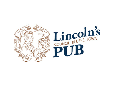 Lincoln's Pub Logo Concept 1850s abraham abraham lincoln classic copper illustration logo navy president pub restaurant