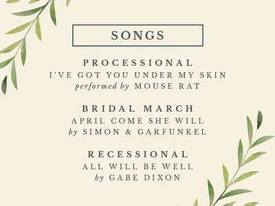 Wedding program parks and rec program wedding