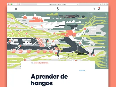 Learning from Mushrooms digital editorial illustration el gato y la caja illustration ilustracion ilustracion editorial photoshop science science illustration wacom