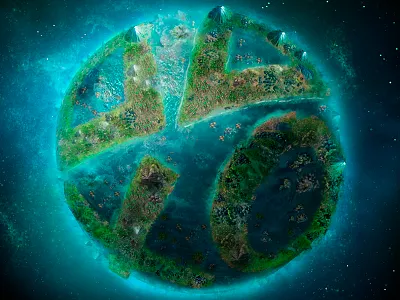 Playstation World drawing game matte painting playstation universe world