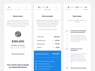 Mobile Offer Page copy design flat home house interfaces offer opendoor product design ui ui design ux design visual design