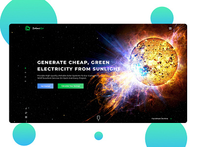 SolarGo - Landing 2d branding design logo solar solar energy ui uiux ux web