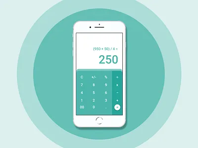 Daily UI #004: Calculator 100 day ui challenge app calculator daily ui 004 daily ui challenge mobile app teal ui