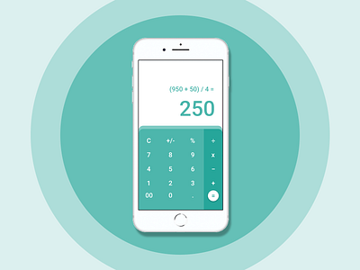 Daily UI #004: Calculator 100 day ui challenge app calculator daily ui 004 daily ui challenge mobile app teal ui