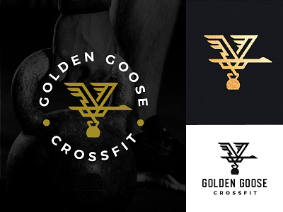 golden goose crossfit branding crossfit fitness geometric gold goose gym logo luxurious mark symbol