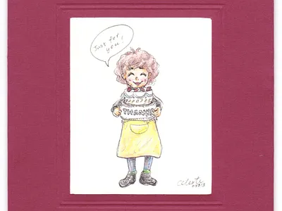 happy birthday cake card colourpencil drawing happy birthday happybirthday illustration thanks