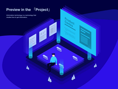 2.5D banner illustration ui