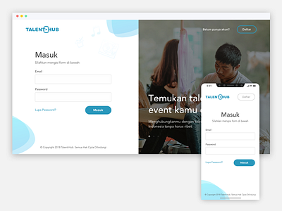 Talent Hub - Login Page clean creative dashboard design illustration login minimalistic mobile navigation order responsive ui ux website