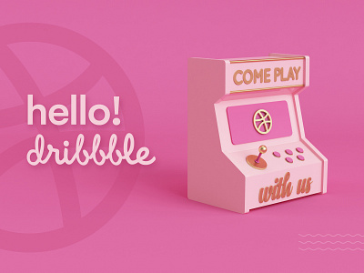 Hello Dribbble! 3d arcade arcade machine c4d cinema4d gadget illustration render tech vray