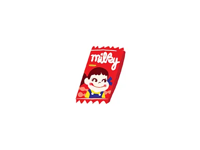 Milky 2d brand candy childhood chocolate flat food illo illustration illustrator japanese minimal vector