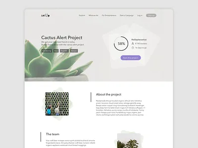 Crowdfunding campaign cactus categories crowdfund crowdfunding daily 100 daily ui dailyui032 design landing page ui uiux website
