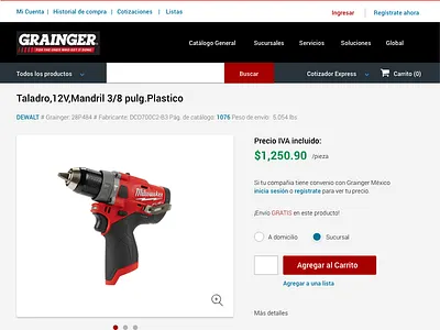 012 daily ui dailyuichallenge ecommerce fredy sosa grainger grainger mexico milwaukee onlinestore shop tools ui ux