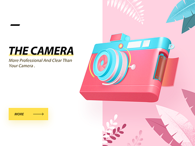 Camera banner design illustration ui web design