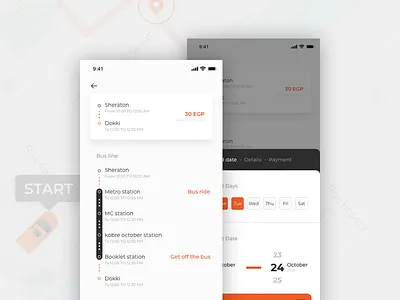 Soon app flat illustration ios mobile product screen typography ui ux