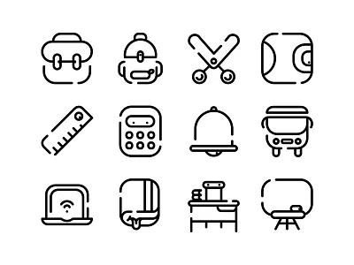 Back to Scool! backtoschool blackboard bus childhood icons school schoolbag schoolsupply study supply