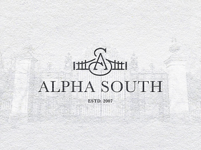 Alpha South logo alpha black brand door gate logo logotype paper south white