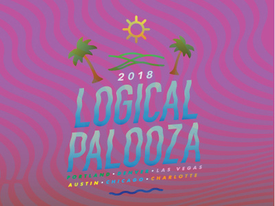 LogicalPalooza 2018 Event Poster design event branding illustrator island music festival poster summer