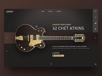 Grestch gretsch guitar header product ui ux webdesign website