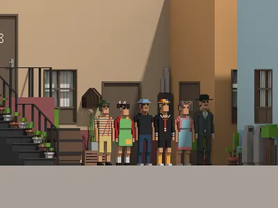 La vecindad del chavo del 8! 3dart lowpolyart magicavoxel pixel art voxel voxel art