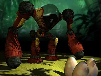 Fun Kong 3d character colorful digital 3d eggs gorilla illustration jungle mech mecha monkey robot sciencefiction scifi