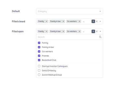 Multiselect Dropdown check box clean dashboard design dropdown dropdown menu flat form formfield forms input inputfield landing multiselect select select box simple swiss tags ui