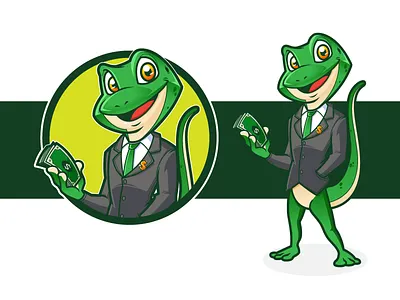 Gecko cartoon character design mascot mascot design