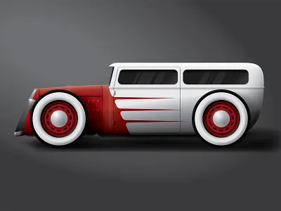 Street Rod #1 car design hot rod illustration muscle car skeumorphism street rod vector vintage