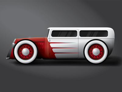 Street Rod #1 car design hot rod illustration muscle car skeumorphism street rod vector vintage